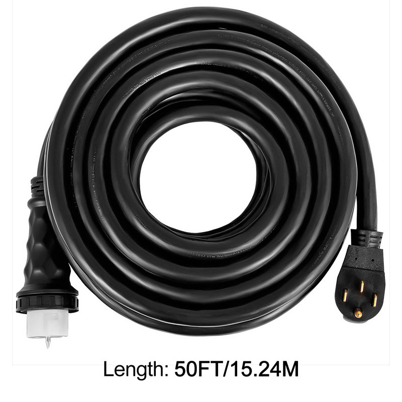 0Ft 50 Amp Generator Extension Cord STW 6/3 + 8/1 Generator Cord 125V 250V Generator Power Cord N14-50P & SS2-50R & CS6364 Twist Lock Connectors