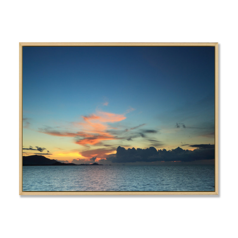 «Panoramic Cloud and Sky At Sunset», reproduction sur toile, H 8 po x l 12 po x P 1 po, Cadre flottant brun