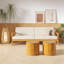 Ensemble de tables d'appoint pour l'extérieur 19,29 po H, ensemble de tabourets de jardin modernes en grain de bois, robuste en oxyde de magnésium imperméable, table sans assemblage pour patio, jardin, cour arrière, salon, ensemble de 2-233587483