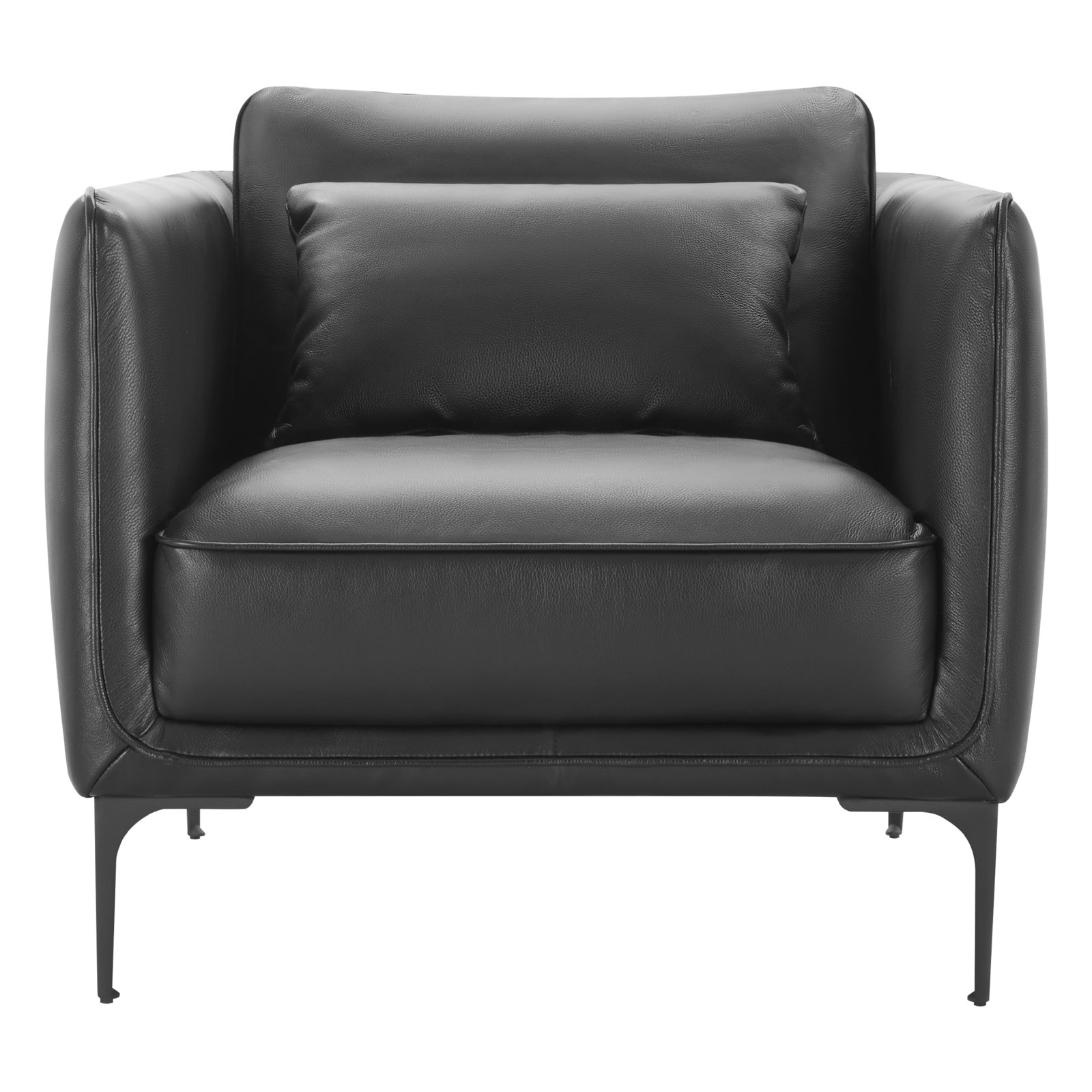 Rae Genuine Leather Armchair, Florida Black Top Grain Genuine Leather