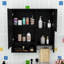 Armoire de salle de bain murale à miroir avec tablette réglable, porte-serviettes et conception imperméable-1988221203