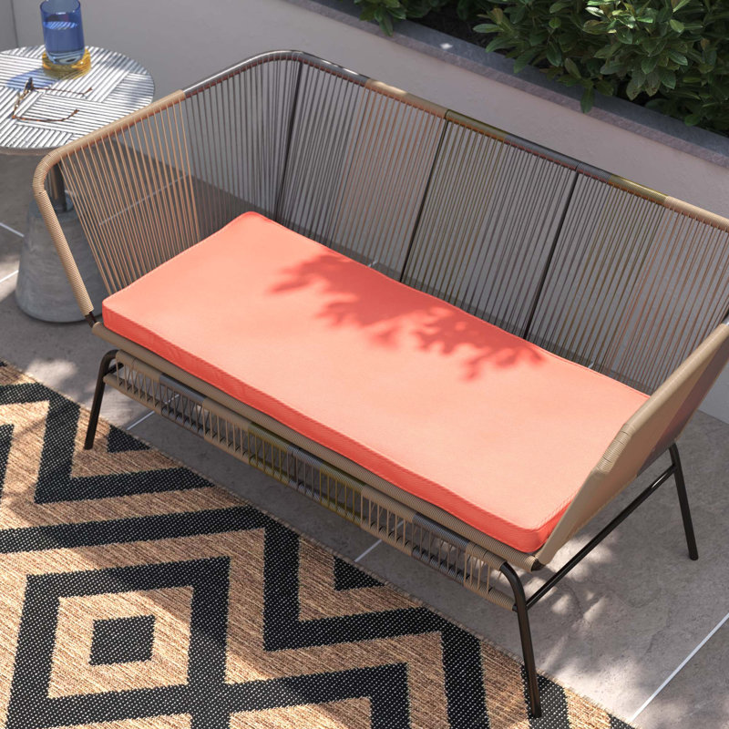 Sunbrella Outdoor 2'' Bench Seat Cushion, 2" H x 40" W x 17" D, Dupione Deep Sea Sunbrella®