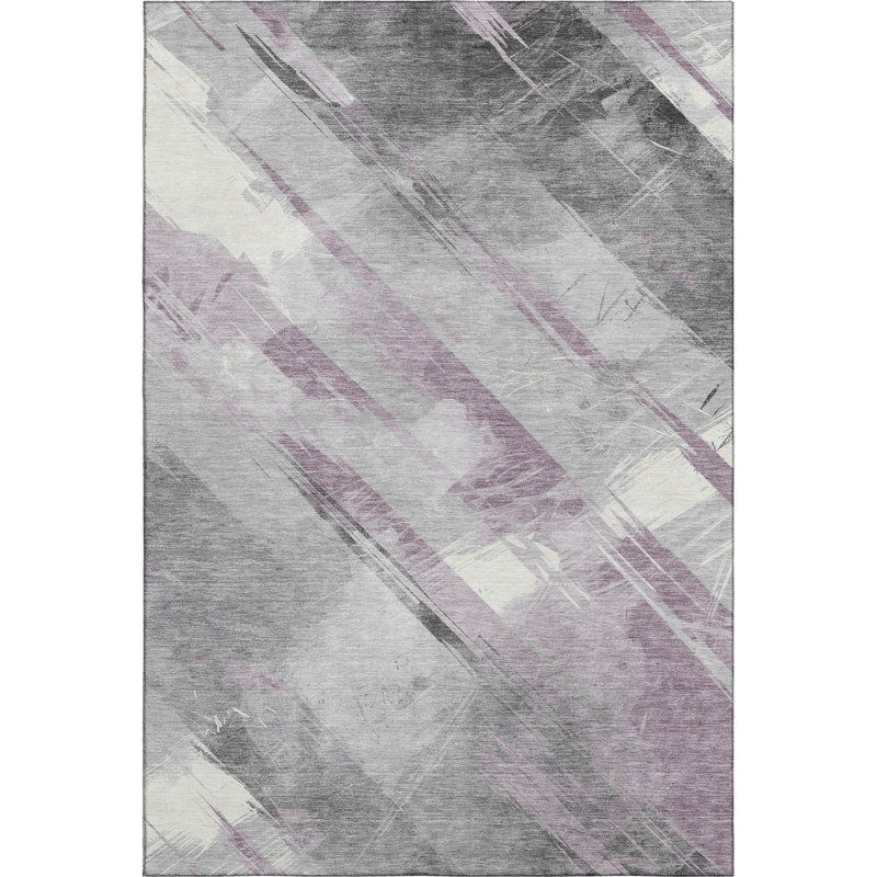 Tapis à rayures Floyd AMF1535 lavable à la machine de qualité supérieure, Rectangle 9 pi x 12 pi