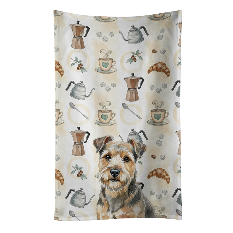 Serviette de cuisine Coffee Bar, Norfolk terrier gris et brun