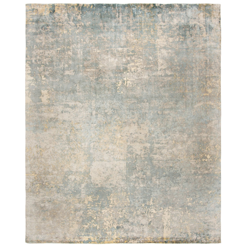 Tapis gris tissé à la main Mcelroy, Rectangle 8 pi x 10 pi