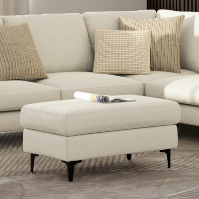 Repose-pieds Ava Mid-Century moderne avec tissu performant et pieds en métal