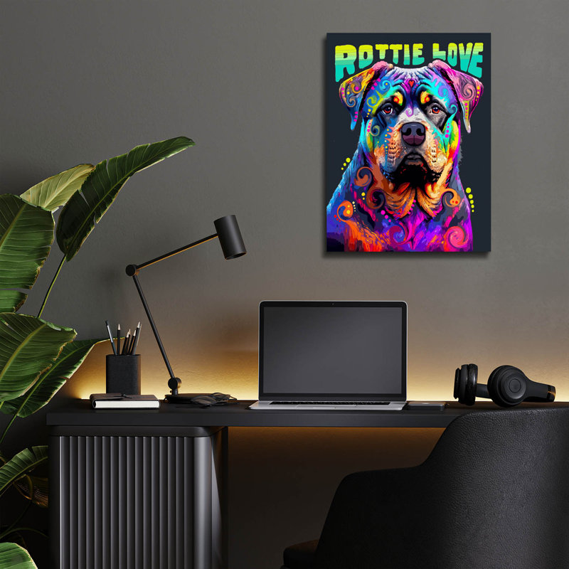 «Rottie Love» par Dean Russo, H 16 po x l 12 po x P 0,13 po