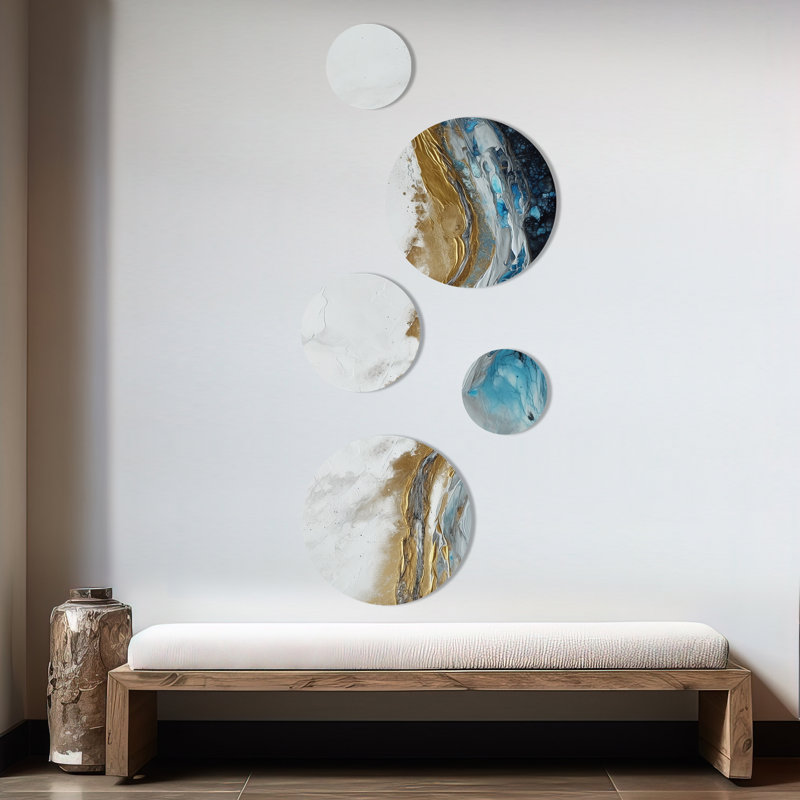 Grey Gold Modern Abstract Contemporary IV - Abstract Marble Metal Wall Décor