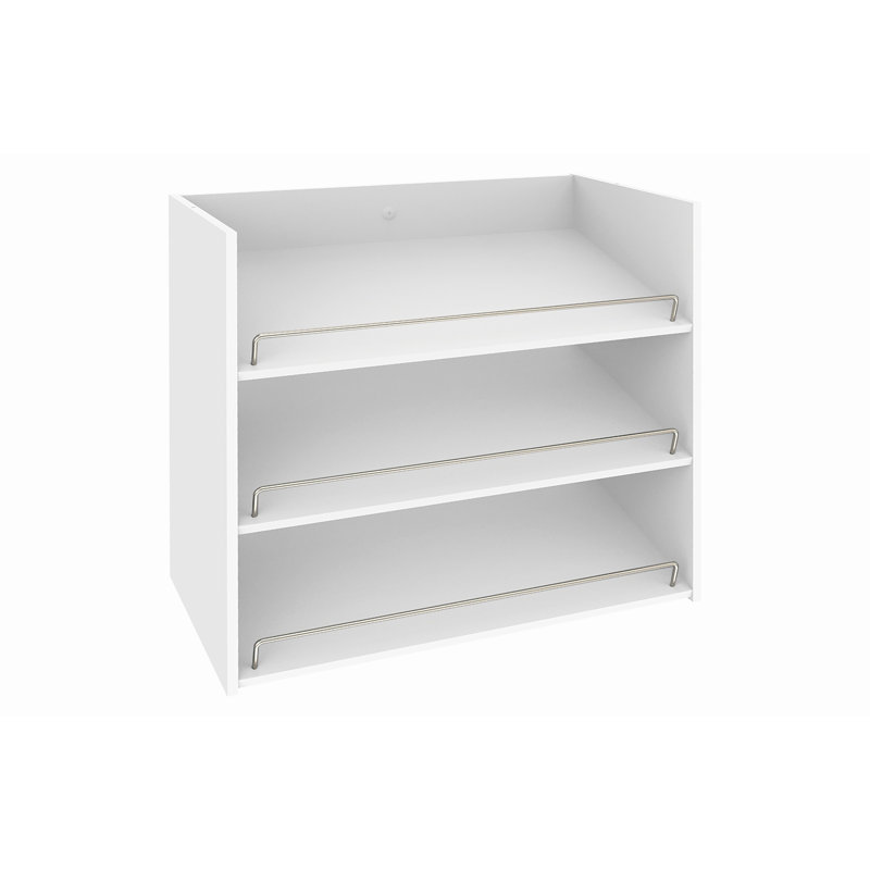 White Stackable 3-Shelf Wood Shoe Organizer