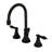 Kingston Brass Governor Two-Handle 3-Hole Deck Mount Widespread Bathroom Faucet with Brass Pop-Up Drain-29462917-71842376
