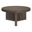 32" Wide Round Coffee Table with Fluted Base — Alder Brown Scandinavian MDF Centre Table for Living Room | Holm-715092811-693391165