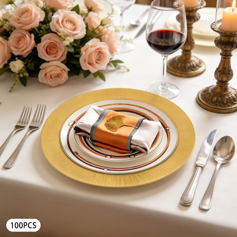 13'' Round Charger (Set of 100), Gold