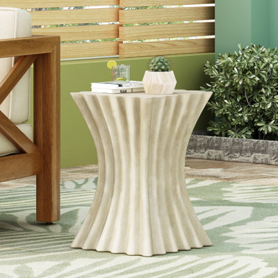 Table d'appoint, en forme de vague, couleur brun antique, eau, aucun assemblage requis, H 23,33 po, L 16,5 po, l 16,44 po, peut contenir divers articles, table en oxyde de magnésium d'une capacité de 200 lb