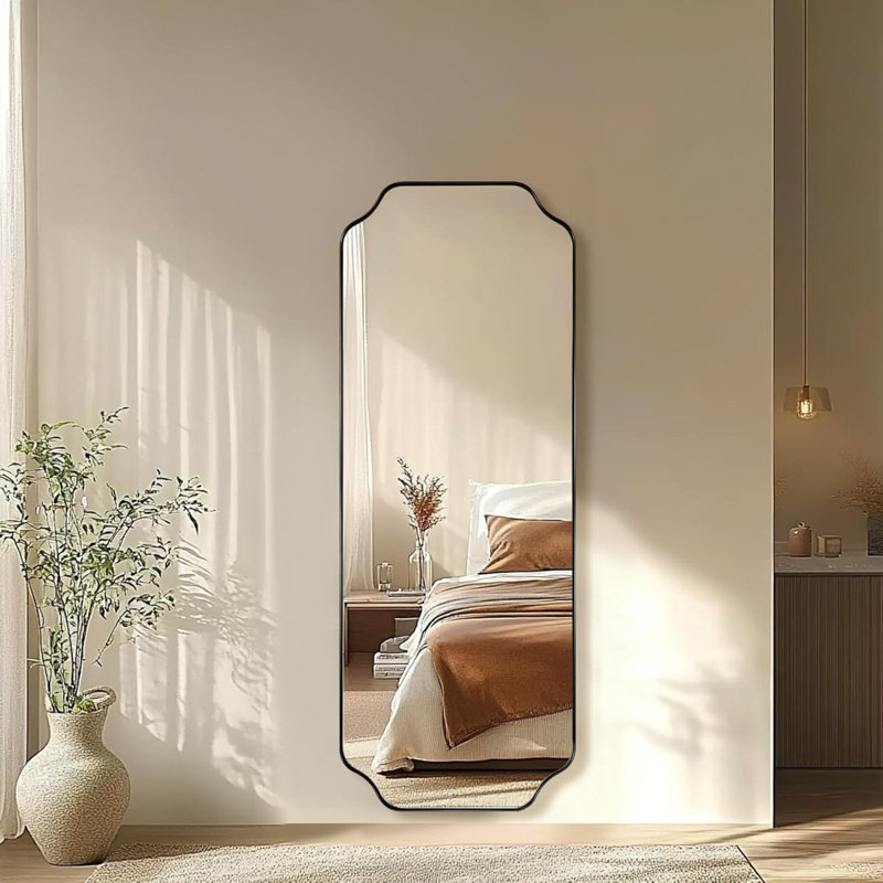 Miroir de salle de bain Modern Cadre en acier inoxydable, Noir mat, 48 po x 18 po