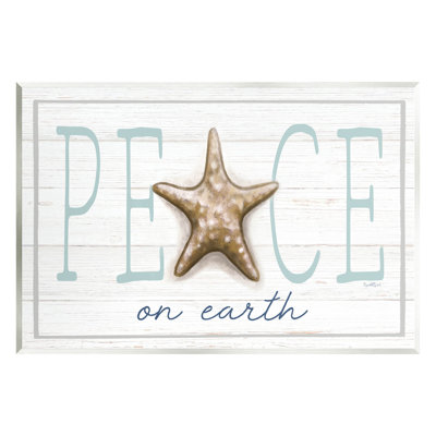 Peace On Earth Starfish Sign Wall Plaque Art By Elizabeth Tyndall -  Stupell Industries, ar-575_wd_10x15