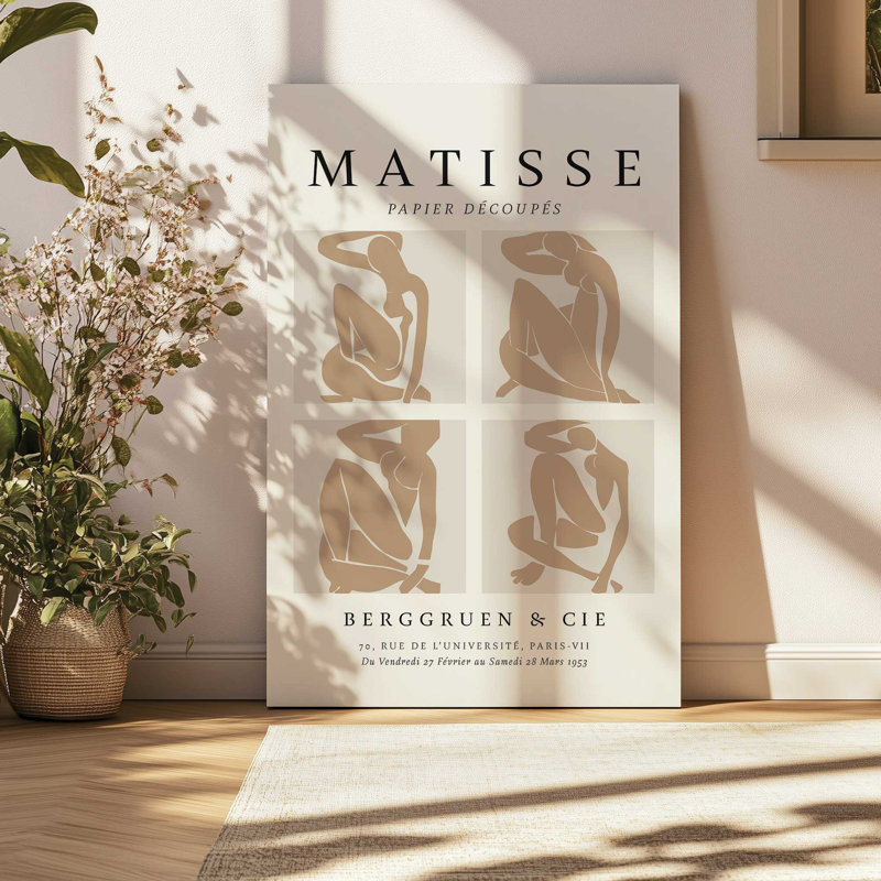 Nus Brun Matisse, affiche d'art, Toile tendue, H 36 po x l 24 po x P 1,25 po