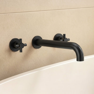 Two-Handle 3-Hole Wall Mounted Roman Tub Faucet Bathtub Filler