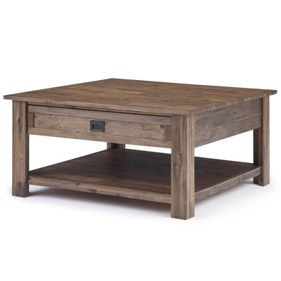 Table basse Farmhouse Gray - Charme rustique pour le salon ou le coin-détente - Fabrication en bois massif