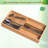Durable Bamboo Silverware Organizer - Double Layer Design For Utensils Storage