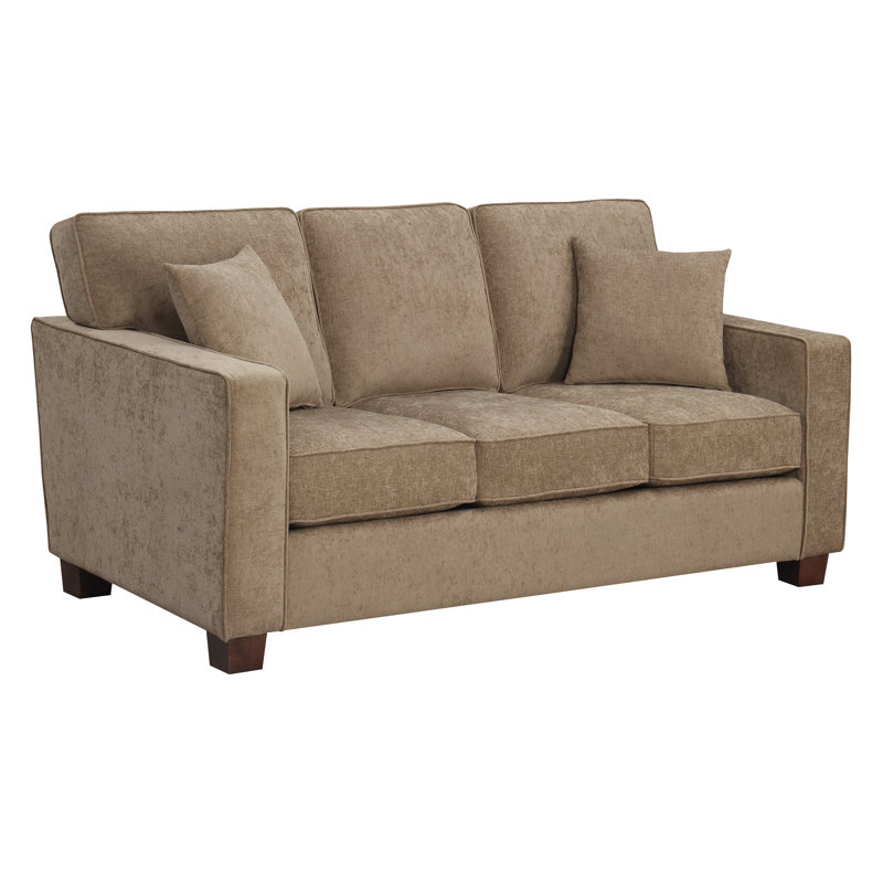 Kehlani 71" Square Arm Sofa with Reversible Cushions, Earth