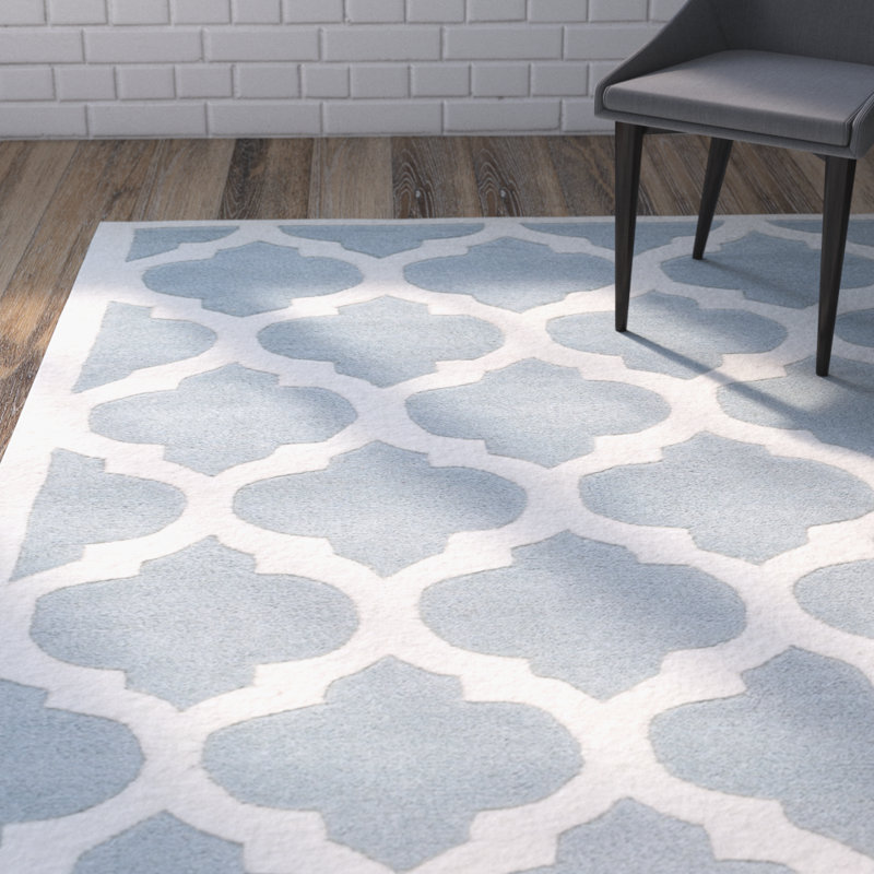 Tenafly Geometric Wool Hand Woven Area Rug, Rectangle 152 x 244 cm