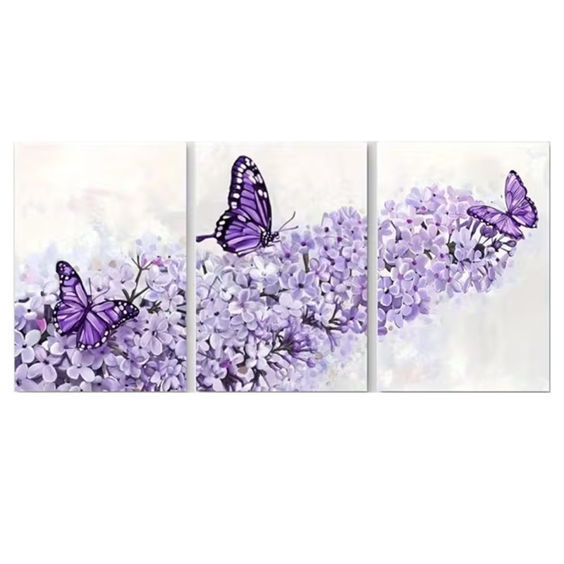 3 Piece Wrapped Canvas Print, 45 cm H x 90 cm W