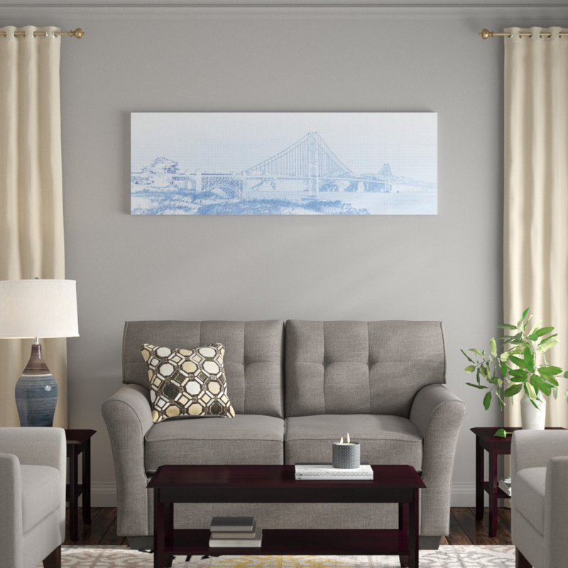 «Golden Gate Bridge, San Francisco, San Francisco County, California, USA», impression sur toile, Toile avec cadre noir