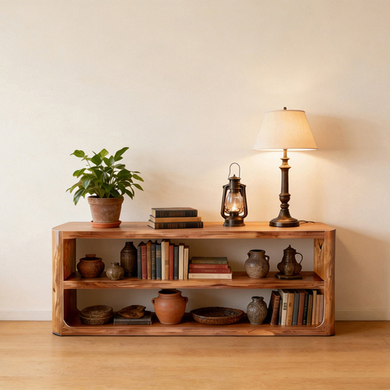 Console champêtre rétro, H 29,53 po x l 86,61 po x P 13,78 po