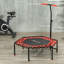 Mini trampoline d'intérieur 45 po avec lumière DEL et poignée réglable, rouge