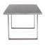 Table de salle à manger Fenton avec plateau en stratifié gris ciment et base en acier inoxydable brossé