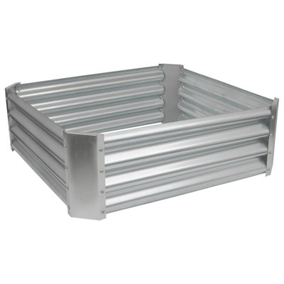 Harbour Housewares Square Galvanised Steel Raised Garden Bed