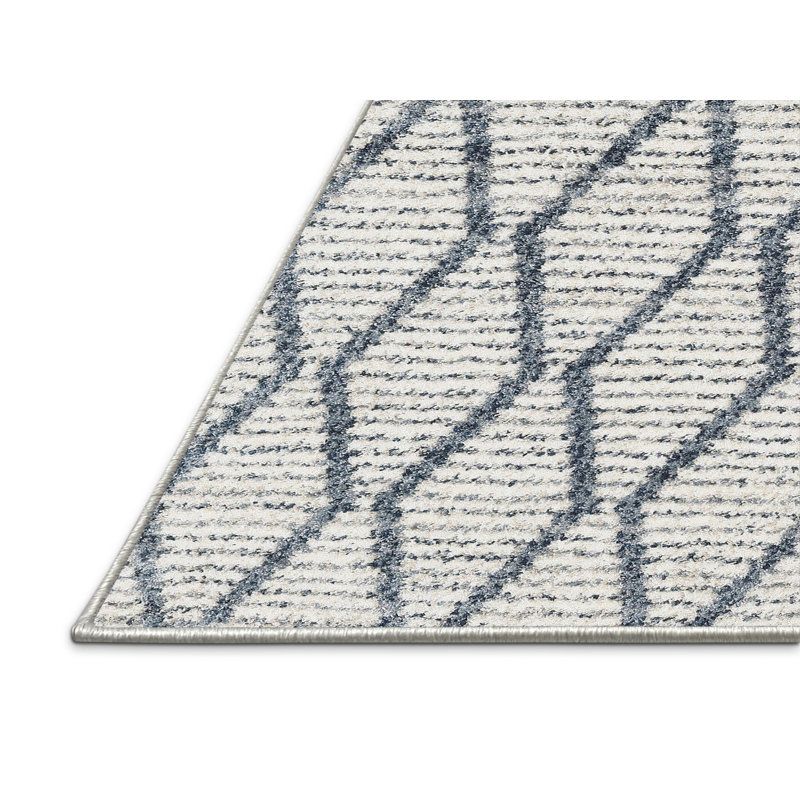 Tapis de zone ivoire contemporaine, Rectangle 5 pi x 7 pi