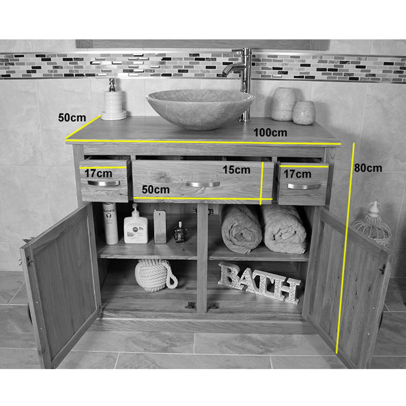 Miriam 1000mm Single Bathroom Vanity with Vessel Ceramic Basin