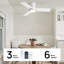Ventilateur de plafond standard à DEL à 3 pales 32 po avec ensemble d'éclairage et télécommande-207201556-207201554-232221012