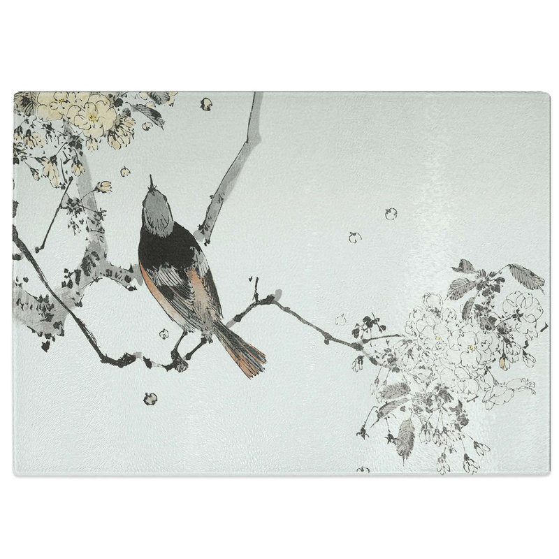 Glass Japanese Swallow by Watanabe Seitei Chopping Board, 28.5 cm W x 20 cm L