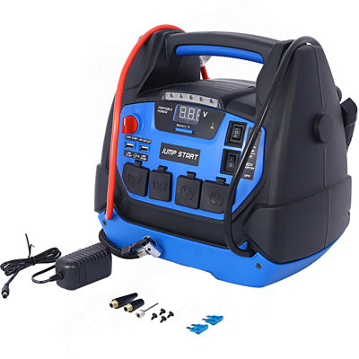 Rechargeable  Jump Starter For Gas Diesel Vehicles - 1800 Amps With Air Compressor And AC, 12V DC, USB Power Station
