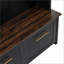 Banc de rangement 4-en-1 avec 6 crochets Hall Tree 2 tiroirs, plateau noir / siège brun, H 76,6 po | Noir | Panneau de particules
