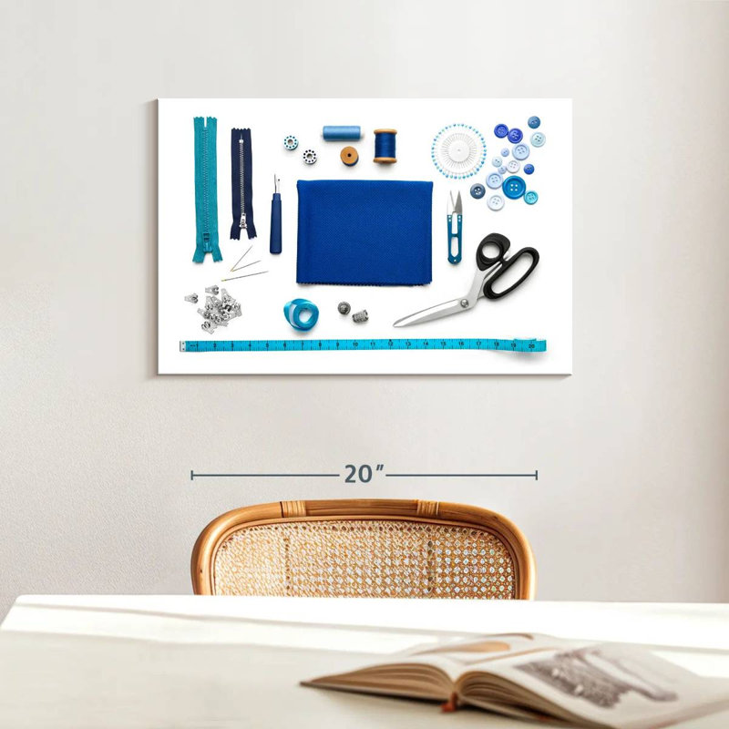 Senne Blue Sewing Kit, 16" H x 24" W
