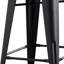 Métal 24 po noir mat, style rustique rustique avec, construction, dossier confortable, pieds coulissants, facile à déplacer, idéal pour les sièges de cuisine et de restaurant, style, assemblage, cuisine, salle à manger
