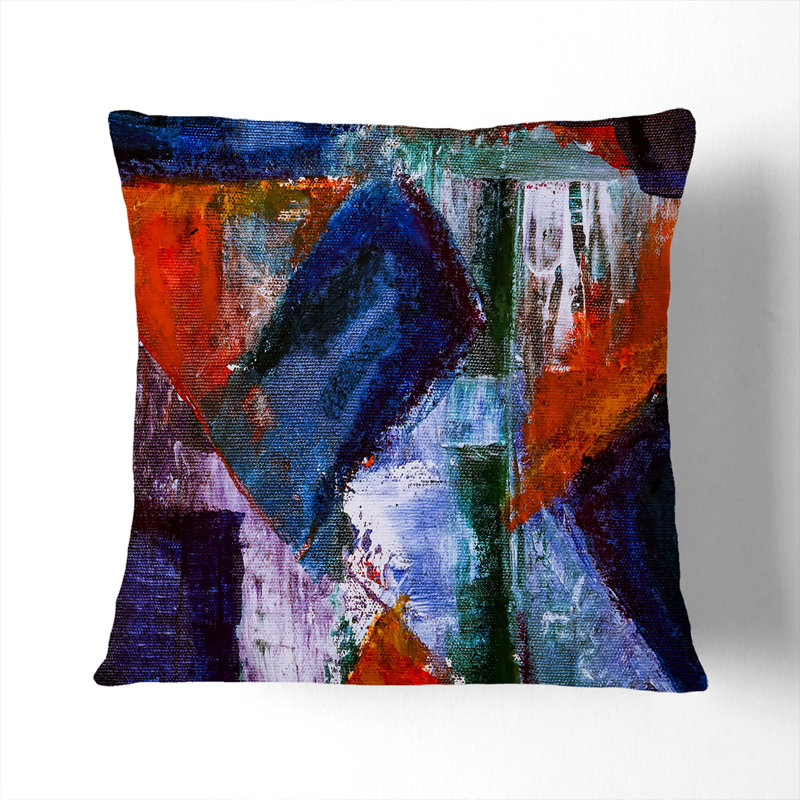 Abstract Square Throw Cushion, White, 40 x 40 cm