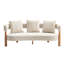 76,5 po Canapé incurvé moderne recouvert de chenille 3 places, beige