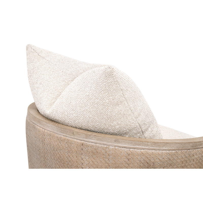 Fauteuil club pivotant Noda, Bois beige
