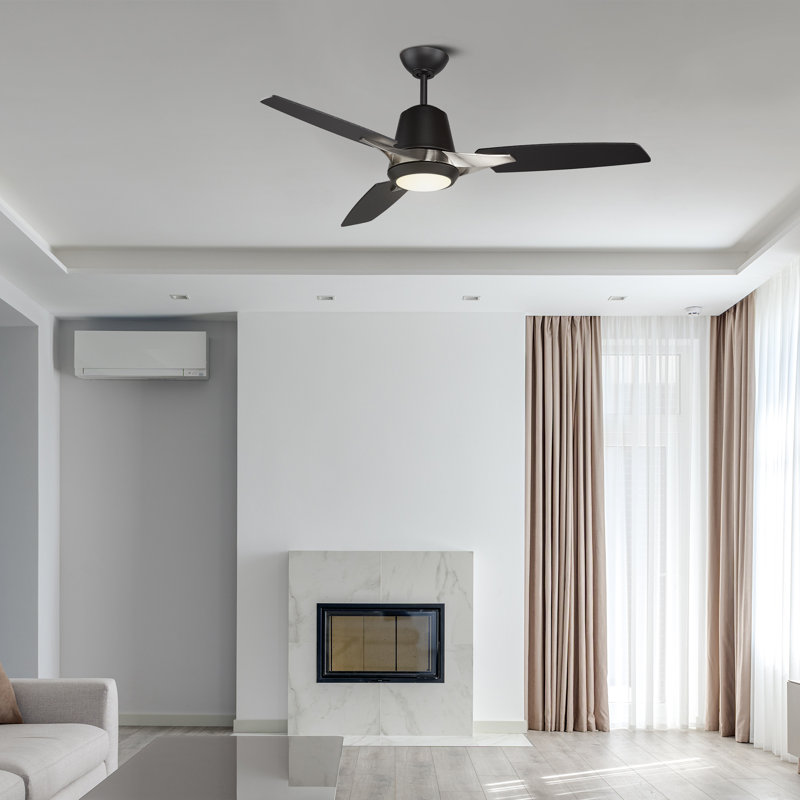 52'' Ceiling Fan with LED Lights, Black