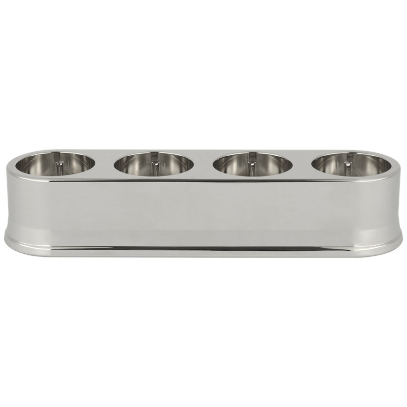 Visual Comfort Signature Cordless Accessory Quad R45 Universal Charging Station, Nickel, 1.75" H x 9.25" W x 2.5" D