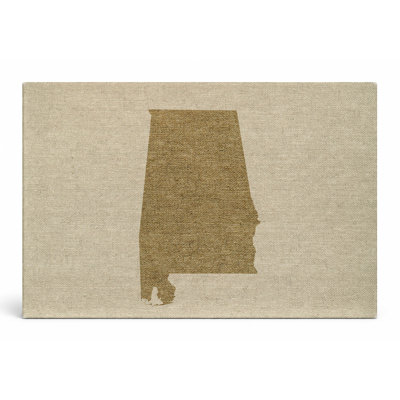 Alabama State Silhouette - Paysage, art mural sur toile