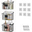 Paquet de 3 paniers muraux sans perçage pour salle de bain - pliables, 5 crochets et 3 étiquettes, adhésif / à visser, mur / comptoir pour serviettes, articles de toilette et plus