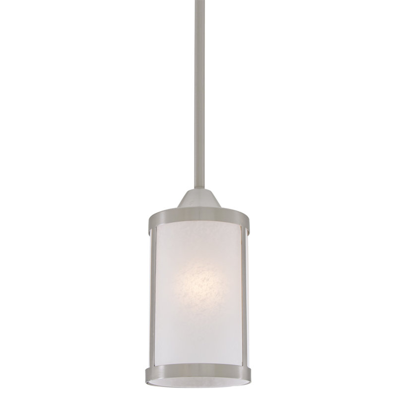 Luminaire suspendu cylindrique à 1 lumière Janis, Nickel satiné