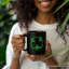 Tasse Splatter Shamrock Silhouette St Patrick's Day, cadeau rétro Lucky Clover avec nom personnalisé