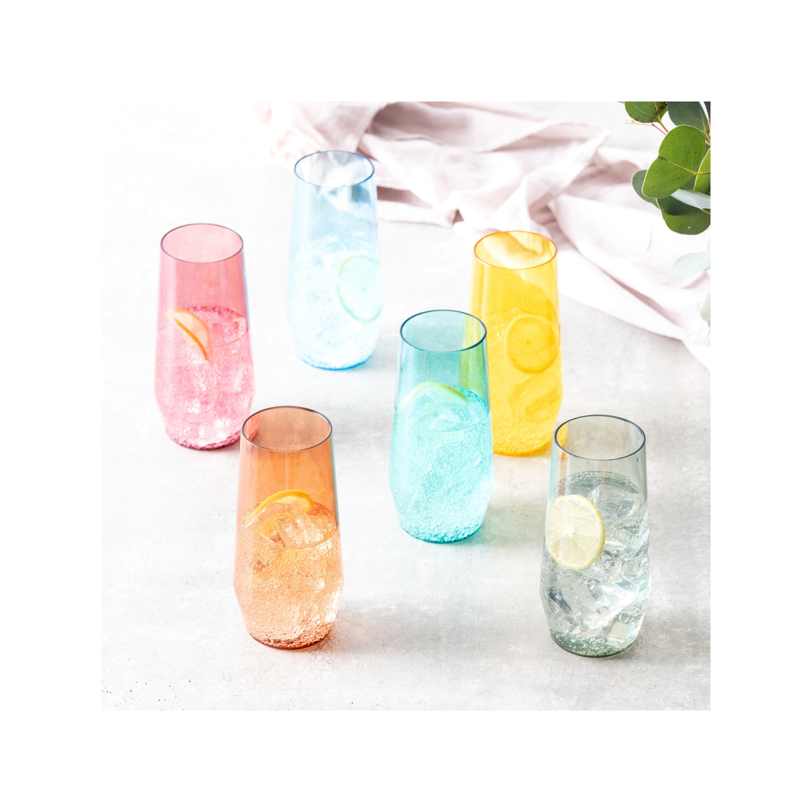 Fortessa Sole Outdoor Shatter Resistant BPA Free Premium Copolyester Plastic Drinkware 6 Pack, Terra Cotta Orange, Stemless Wine Glass