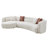 132" Modern Curved Sectional Sofa,  L-Shaped Couch with Left Chaise, Ivory White Bouclé -220865367